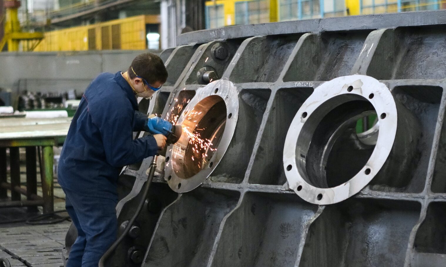 Metalworking on a manufacturing floor