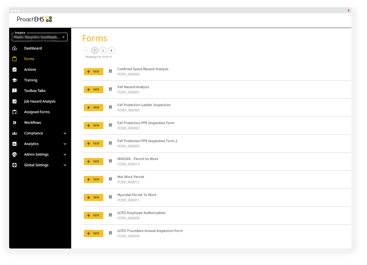 The Proact EHS app